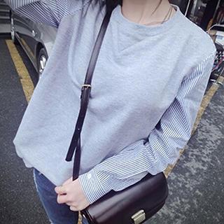 Striped Panel Pullover