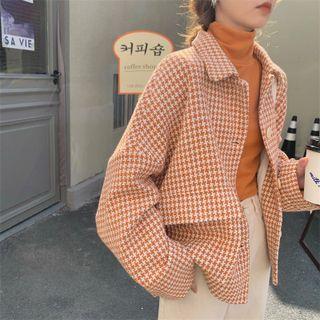 Houndstooth Jacket Houndstooth - Tangerine - One Size