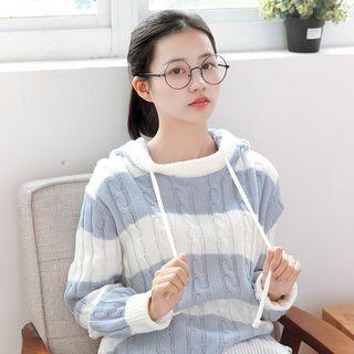 Hooded Striped Sweater