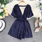 Short-sleeve Polka Dot Playsuit
