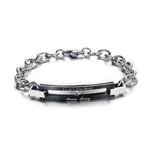Couple Lettering Titanium Steel Bracelet