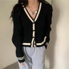 V-neck Button Knit Jacket