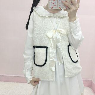 Ribbon Contrast Trim Vest