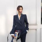 Pinstriped Office Look Blazer & Pants Set