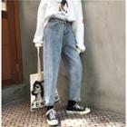 Straight Cut Fleece-lined Jeans