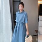 Chiffon Short-sleeve Shirtdress