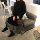 Mock-two Loose-fit Midi Pullover Dress