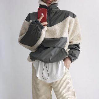 Fleece Panel Half-zip Sweatshirt