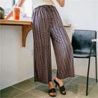 Drawstring-waist Patterned Pants