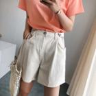 Flat-front Cotton Shorts One Size