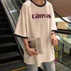 Contrast Lettering Long-sleeve Loose-fit T-shirt