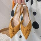 Twisted Pointy-toe Slingback Flat Mules