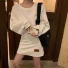 Set: Long-sleeve Pullover + Mini Skirt