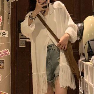 Long-sleeve Tassel Shirt Jacket