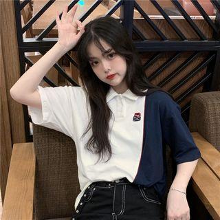 Two Tone Short Sleeve Polo Shirt