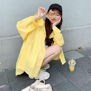 V-neck Short-sleeve T-shirt / Plain Shirt