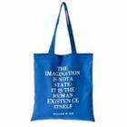 Letter Canvas Tote Bag Sapphire Blue - One Size