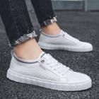 Contrast Trim Knit Lace-up Sneakers