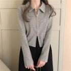 Long-sleeve Collar Zip Up Jacket