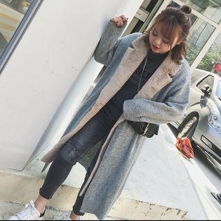 Fleece Lapel Knit Coat