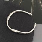 Twisted Alloy Open Bangle E309 - Silver - One Size