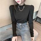 Long-sleeve Chain Detail Top