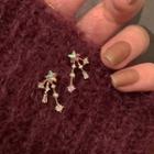Star Fringed Earring 1 Pair - Silver Needle - Gold - One Size