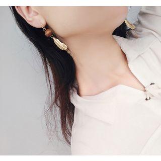 Feather Wood Earrings