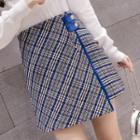Houndstooth Print Mini Wrap Skirt
