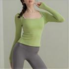 Long-sleeve Square Neck Sports Top