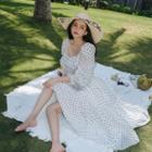 Flower Print Blouse / Short-sleeve Midi A-line Dress / Midi A-line Skirt / Shorts
