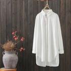 Embroidered High-low Shirt White - One Size