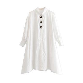 Button-up Long-sleeve Collared Dress
