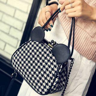 Mouse Ear Houndstooth Shoulder Bag