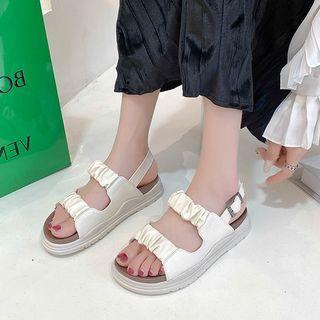 Shirred Platform Sandals