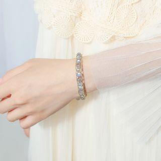 Moonstone Woven Bangle As Shown In Figure - One Size