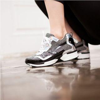 Metallic Trim Sneakers