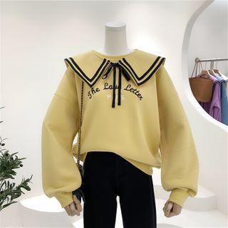 Lettering Pullover With Detachable Collar