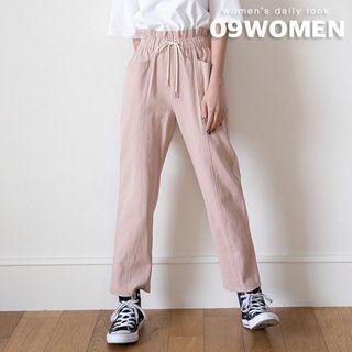 Plus Size Drawcord-waist Baggy Pants