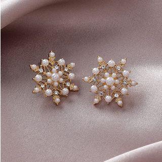 Faux Pearl Star Earring As Shown In Figure - One Size