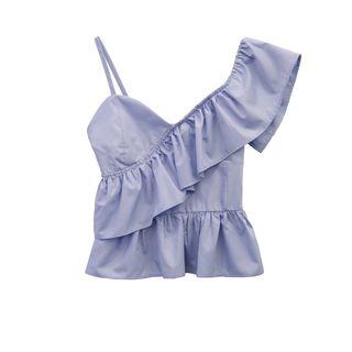 Cold-shoulder Asymmetric Tank Top