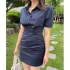 Slim-fit Ruche Shirtdress