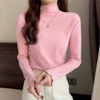 Long Sleeve Mock Sleeve Plain T-shirt