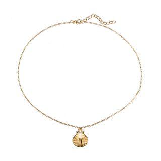 Alloy Scallop Pendant Necklace Gold - One Size