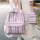 Set: Plaid Canvas Backpack + Pouch