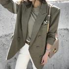 Peaked-lapel Double-breasted Blazer Beige - One Size