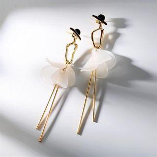 Petal Sterling Silver Bar Fringed Earring