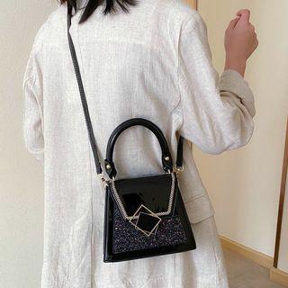 Glitter Top Handle Crossbody Bag