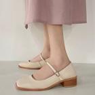 Chunky-heel Mary Jane Flats