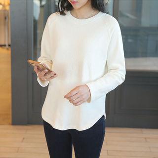 Raglan-sleeve Brushed-fleece Lined T-shirt